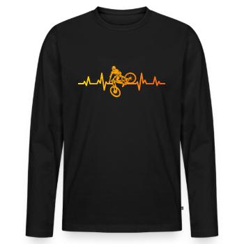 Mountainbike Pulslinie Dirtbike Mountain Bike - Männer Premium Bio Langarmshirt - Schwarz - Vorne - Nico (187cm)