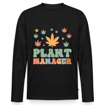 Cannabis Marijuana Weed Fumer - T-shirt manches longues Premium bio Homme - noir - Devant - Nico (187cm)