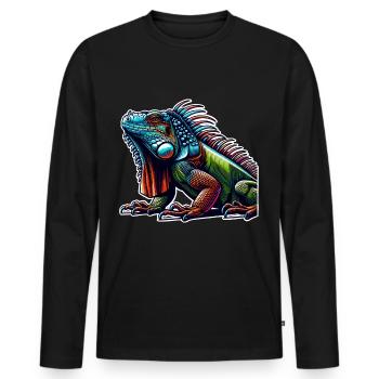 Iguana - Men's Premium Organic Long Sleeve Shirt - black - Front - Nico (187cm)