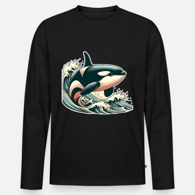 Orca Schwertwal - Männer Premium Bio Langarmshirt - Schwarz