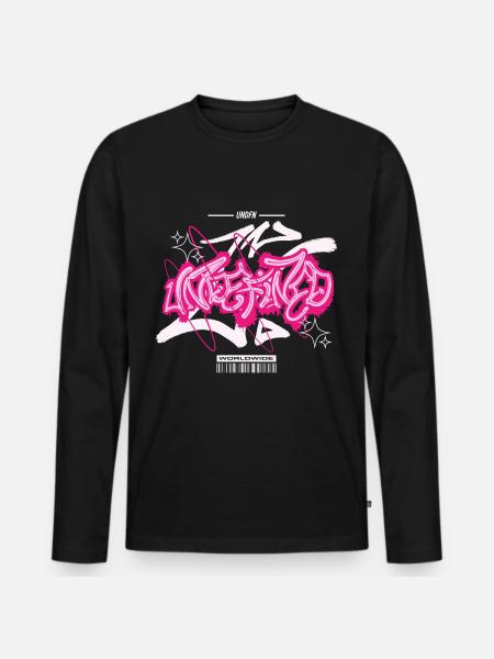 Streetwear Urban Graffiti - Männer Premium Bio Langarmshirt - Schwarz