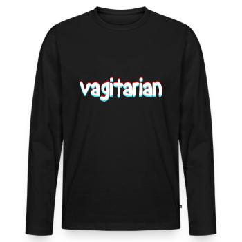 Chemise humoristique adulte drôle vagin pour les - T-shirt manches longues Premium bio Homme - noir - Devant - Nico (187cm)
