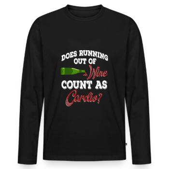 Does Running Out Of Wine Count As Cardio T-shirt - Männer Premium Bio Langarmshirt - Schwarz - Vorne - Nico (187cm)