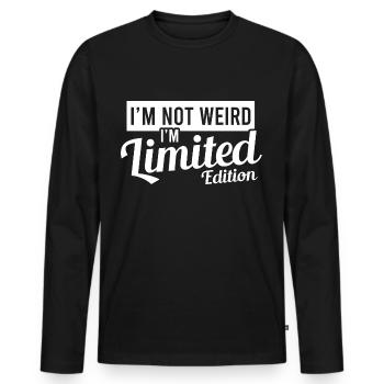 I'm Weird I'm Limited Edition T-shirt Design - Männer Premium Bio Langarmshirt - Schwarz - Vorne - Nico (187cm)
