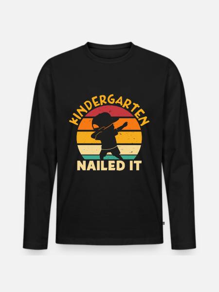Kindergarten Nailed It - Männer Premium Bio Langarmshirt - Schwarz