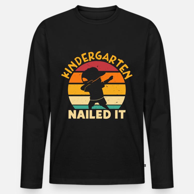 Kindergarten Nailed It - Männer Premium Bio Langarmshirt - Schwarz