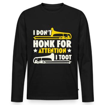 Je ne klaxonne pas pour attirer l’attention, je fais Posauni - T-shirt manches longues Premium bio Homme - noir - Devant - Nico (187cm)