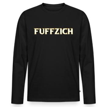 50. Geburtstag Fuffzich - Männer Premium Bio Langarmshirt - Schwarz - Vorne - Nico (187cm)