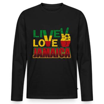 Jamaica Love Jamaica - Men's Premium Organic Long Sleeve Shirt - black - Front - Nico (187cm)