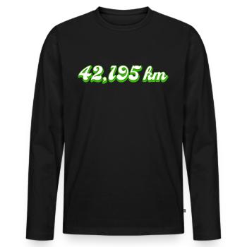 Marathon Marathon Runner Route Kilometers Jogging - Men's Premium Organic Long Sleeve Shirt - black - Front - Nico (187cm)