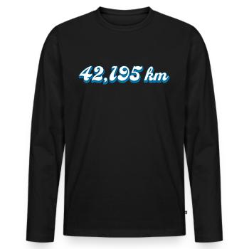 Marathon Marathon Runner Route Kilometers Jogging - Men's Premium Organic Long Sleeve Shirt - black - Front - Nico (187cm)