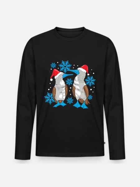 Blue-footed Christmas - Men's Premium Organic Long Sleeve Shirt - black