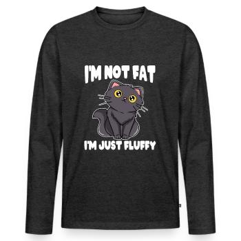 Meow Persian Overweight Obese Large Big I'm Not - Männer Premium Bio Langarmshirt - Anthrazit meliert - Vorne - Nico (187cm)