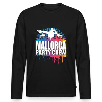 Mallorca Party Crew Nightlife Tee for Alcoholic - T-shirt manches longues Premium bio Homme - noir - Devant - Nico (187cm)