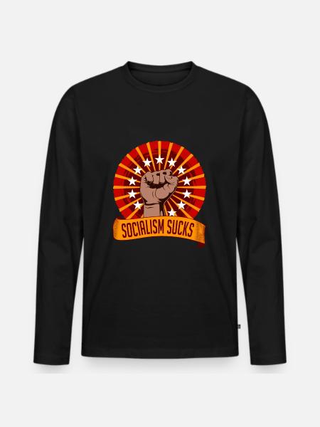 Socialism Slow Economical Growth Collection - Men's Premium Organic Long Sleeve Shirt - black