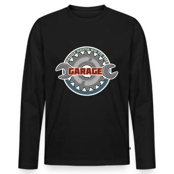 Father's Day Gift for Dad for Men's Day - Men's Premium Organic Long Sleeve Shirt - black - Front - Nico (187cm)