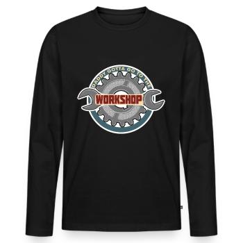 Father's Day gift for dad for Men's Day - Men's Premium Organic Long Sleeve Shirt - black - Front - Nico (187cm)