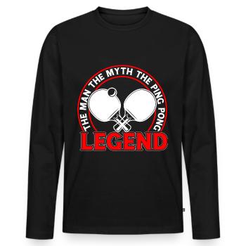 Ping Pong Player Table Tennis Coach Ping Pong - Men's Premium Organic Long Sleeve Shirt - black - Front - Nico (187cm)