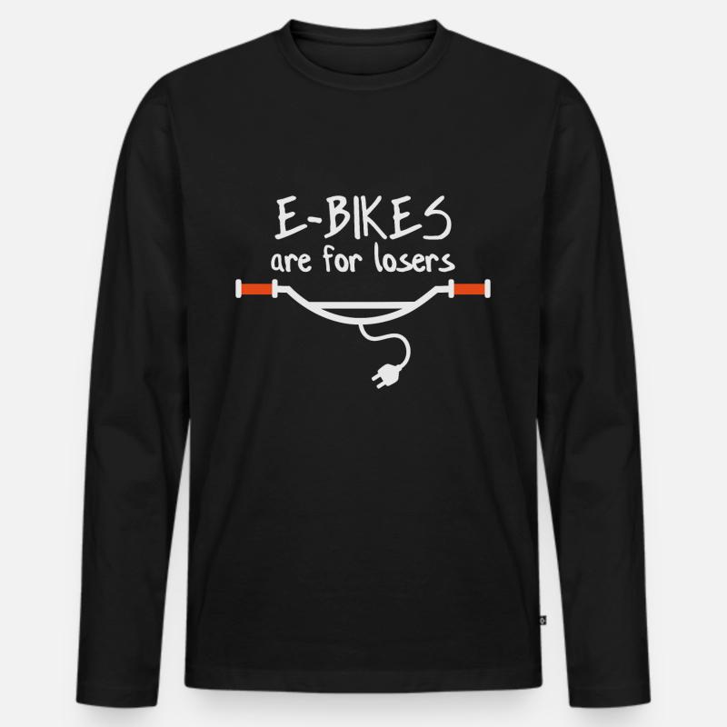 E-Bikes sind für Verlierer - Männer Premium Bio Langarmshirt - Schwarz
