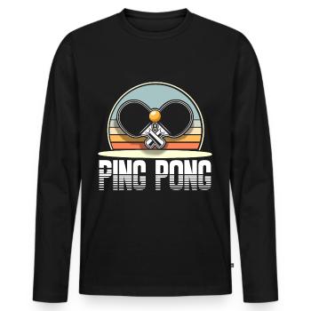 Table Tennis Ping Pong - T-shirt manches longues Premium bio Homme - noir - Devant - Nico (187cm)