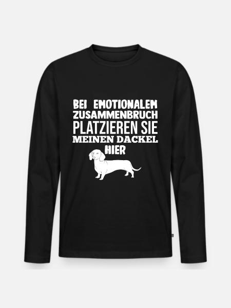 Hund Dackel - Männer Premium Bio Langarmshirt - Schwarz
