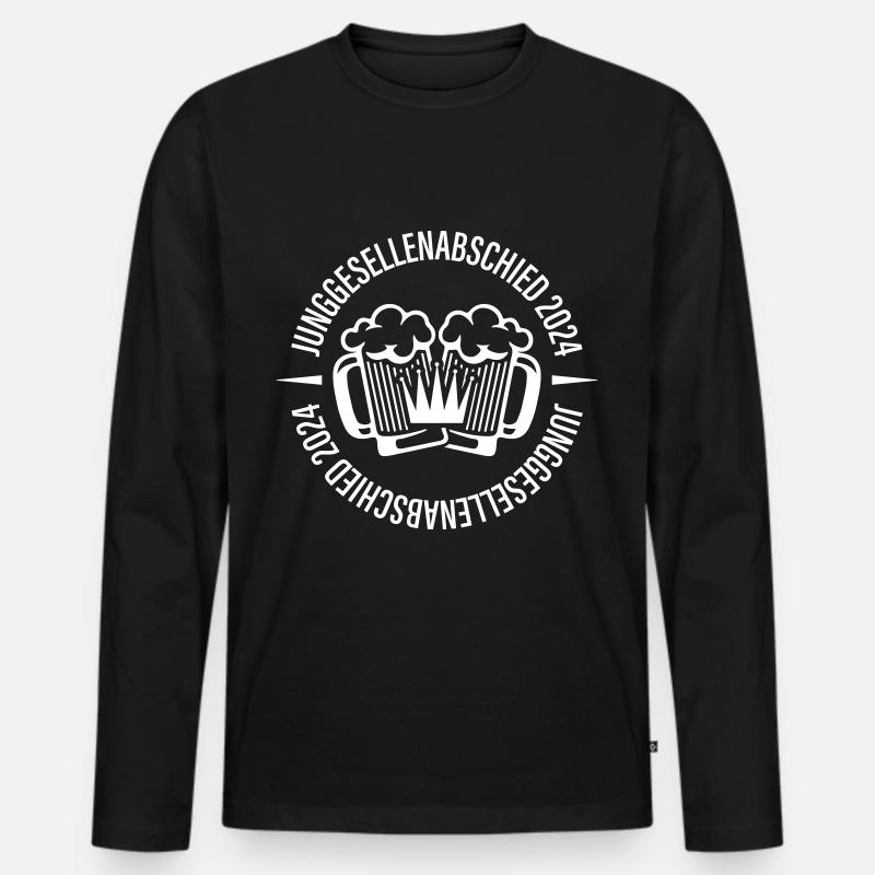 Junggesellenabschied 2024 Bier - Männer Premium Bio Langarmshirt - Schwarz