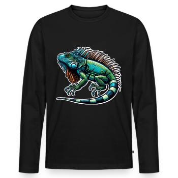 Iguana - Men's Premium Organic Long Sleeve Shirt - black - Front - Nico (187cm)