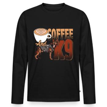 Police Military Police Dog Unit Coffee 's - Men's Premium Organic Long Sleeve Shirt - black - Front - Nico (187cm)