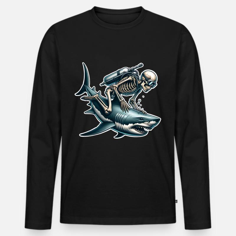 Tauchen Taucher - Männer Premium Bio Langarmshirt - Schwarz