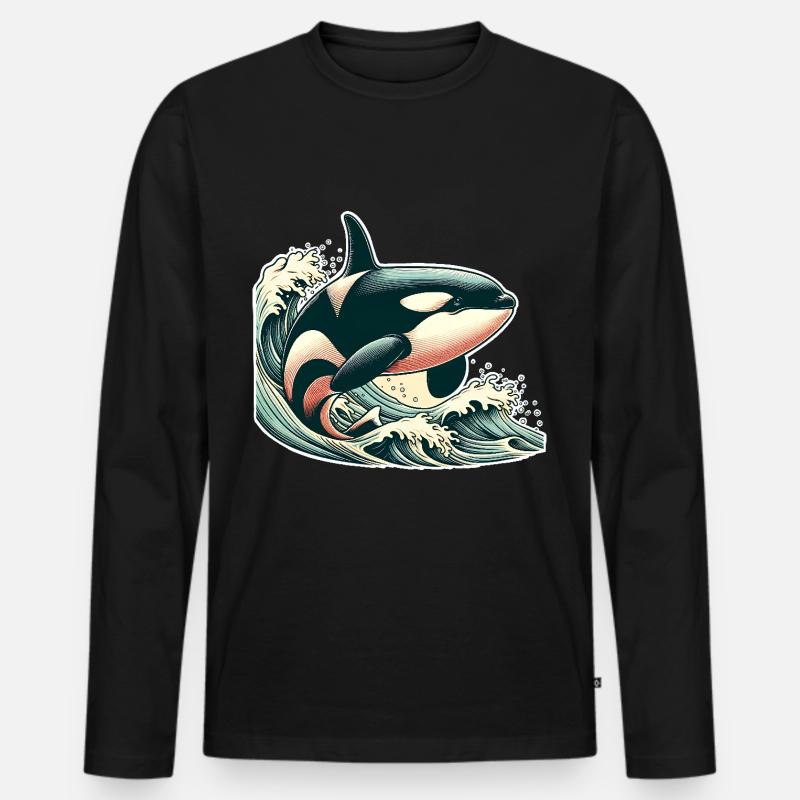 Orca Schwertwal - Männer Premium Bio Langarmshirt - Schwarz