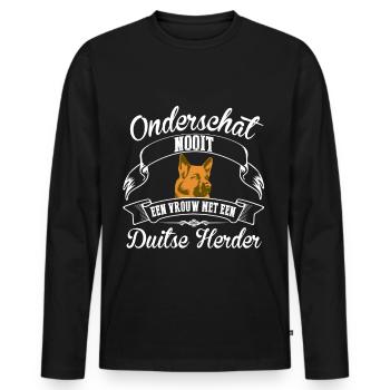 Duitse Herder - Männer Premium Bio Langarmshirt - Schwarz - Vorne - Nico (187cm)