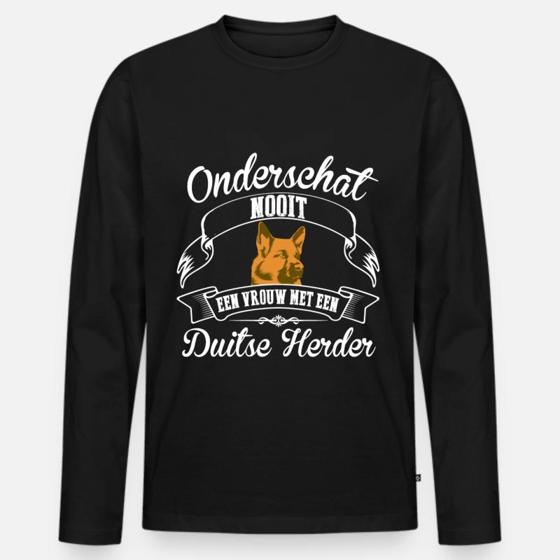 Duitse Herder - Männer Premium Bio Langarmshirt - Schwarz