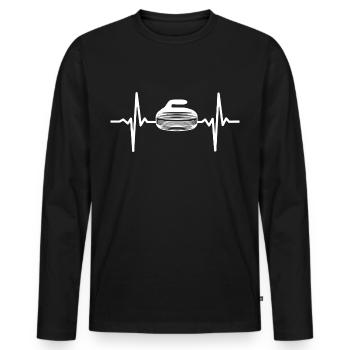 Curling - Männer Premium Bio Langarmshirt - Schwarz - Vorne - Nico (187cm)