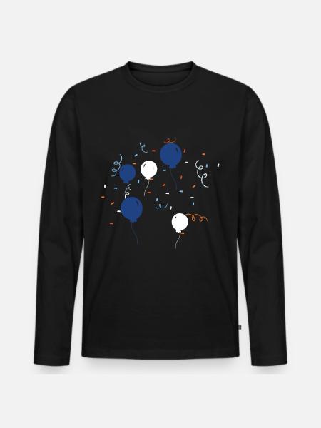 Bunte Luftballons - Männer Premium Bio Langarmshirt - Schwarz
