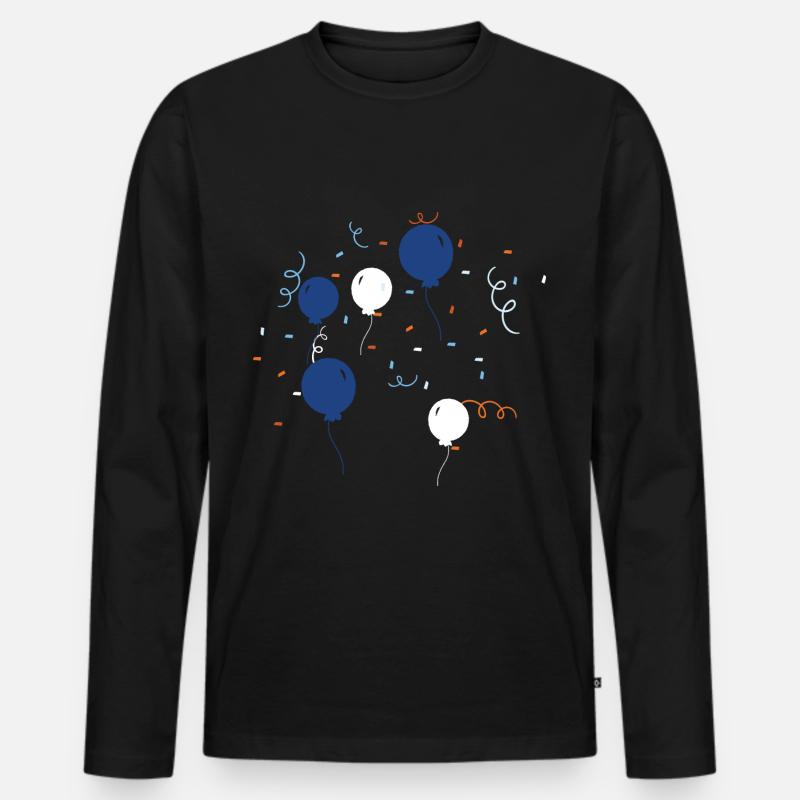 Bunte Luftballons - Männer Premium Bio Langarmshirt - Schwarz