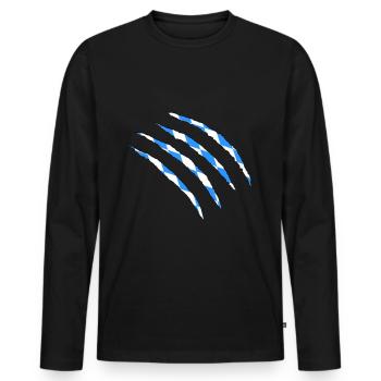 Bayern - Männer Premium Bio Langarmshirt - Schwarz - Vorne - Nico (187cm)