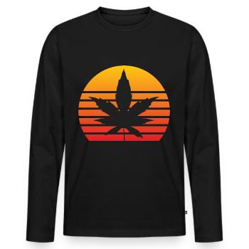 Weed Cannabis - Men's Premium Organic Long Sleeve Shirt - black - Front - Nico (187cm)