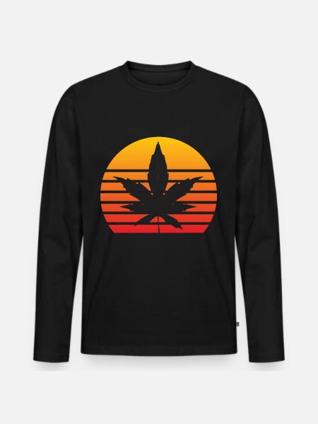 Weed Cannabis - Men's Premium Organic Long Sleeve Shirt - black