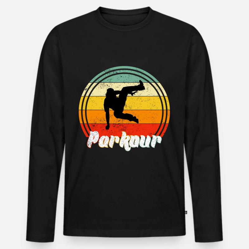 Freies Laufen - Männer Premium Bio Langarmshirt - Schwarz