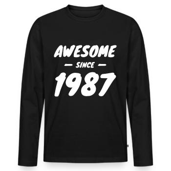 1987 Year of birth Awesome Since 1987 Gift idea - Men's Premium Organic Long Sleeve Shirt - black - Front - Nico (187cm)