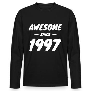 1997 Year of birth Awesome Since 1997 Gift idea - Men's Premium Organic Long Sleeve Shirt - black - Front - Nico (187cm)