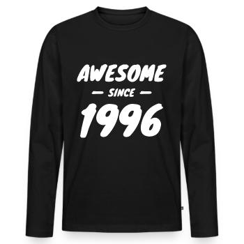 1996 Year of birth Awesome Since 1996 Gift idea - Men's Premium Organic Long Sleeve Shirt - black - Front - Nico (187cm)