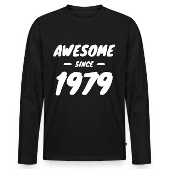 1979 Year of birth Awesome Since 1979 Gift idea - Men's Premium Organic Long Sleeve Shirt - black - Front - Nico (187cm)