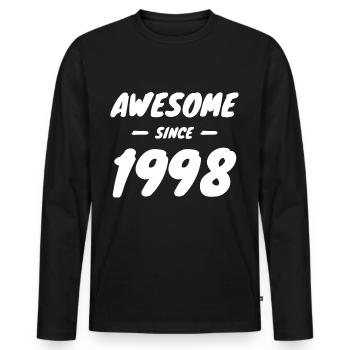 1998 Year of birth Awesome Since 1998 Gift idea - Men's Premium Organic Long Sleeve Shirt - black - Front - Nico (187cm)
