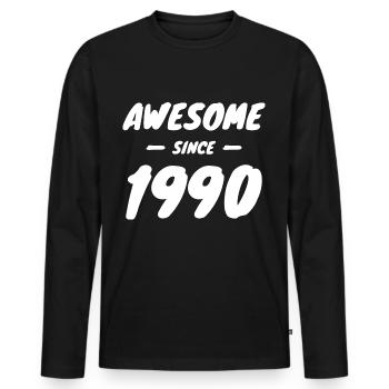 1990 Year of birth Awesome Since 1990 Gift idea - Men's Premium Organic Long Sleeve Shirt - black - Front - Nico (187cm)