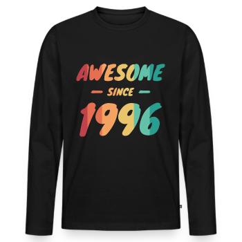 Awesome Since 1996 Gift Idea Vintage - Men's Premium Organic Long Sleeve Shirt - black - Front - Nico (187cm)