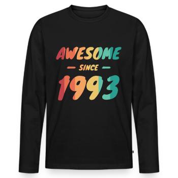 Awesome Since 1993 Geschenkidee Vintage - Männer Premium Bio Langarmshirt - Schwarz - Vorne - Nico (187cm)