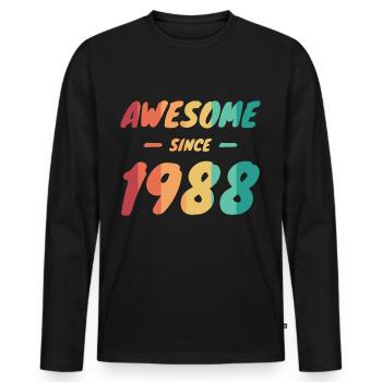 Awesome Since 1988 Gift Idea Vintage - Men's Premium Organic Long Sleeve Shirt - black - Front - Nico (187cm)