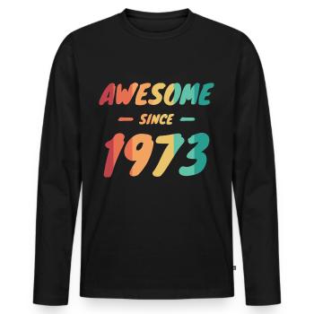 Awesome Since 1973 Geschenkidee Vintage - Männer Premium Bio Langarmshirt - Schwarz - Vorne - Nico (187cm)