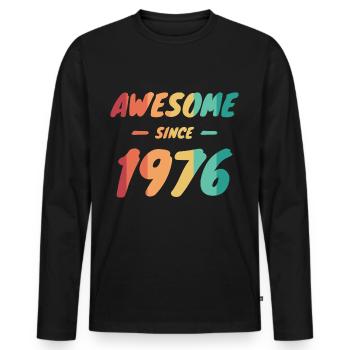 Awesome Since 1976 Geschenkidee Vintage - Männer Premium Bio Langarmshirt - Schwarz - Vorne - Nico (187cm)